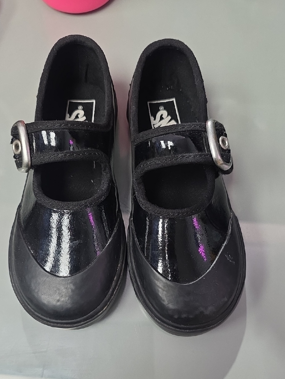 Vans Black Patent Mary Jane Dress Shoes with Buckle